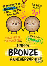 Cute Anniversary Card - 8th Anniversary - For Bronze Anniversary created by Twisted Haggis