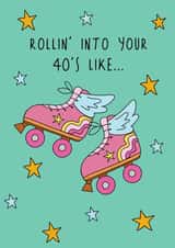 Cute 40th Birthday Card - For Her - Rollin' Into Your 40's created by @Laura Lonsdale Designs