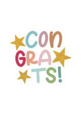 Cute and Colourful Starry Congratulations Card - Congrats! created by Sunflowers & Sarcasm