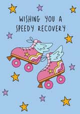 Cute Get Well Soon - Wishing You A Speedy Recovery - Roller Skates created by @Laura Lonsdale Designs