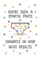 Cute Exam Congratulations Card - Smartie Pants - GCSE Results created by Muses & May 