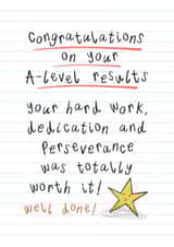 Heartfelt Exam Congratulations Card - A-level Results created by Muses & May 