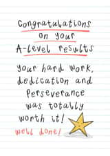 Heartfelt Exam Congratulations Card - A-level Results created by Muses & May