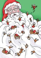 Funny Christmas Card - Santa's Beard With Robins created by Lucy Reynolds