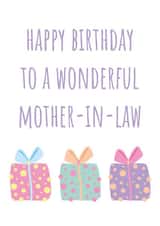 Cute Birthday Card - For Mother-In-Law - Birthday Gifts - Colourful Spots and Bows created by size3art