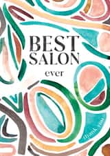 Best Salon Ever - Thank You Card - Organic Watercolour Shapes created by Rebecca Prinn