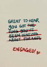 Cheeky Engagement Card - For Her - Engagement Ring Joke created by Dancing for Rain