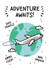 Adventure Awaits - Good Luck Travelling Card - Bon Voyage created by Lyndsay Moon