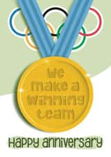 Heartfelt Anniversary Card - Olympic Medal - Winning Team created by Presents Felt
