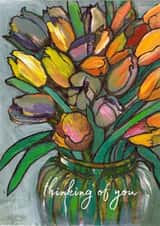 Arty Thinking Of You Card - Flowers In Vase created by Plant Based Paintings