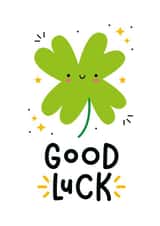 Cute Good Luck Card - Four Leaf Clover created by Joanne Hawker