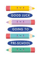 Cute Good Luck Card - First day - Going to Pre-School - Back to School Card created by Joanne Hawker