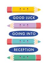 Cute Good Luck Card - First Day - Going into Reception - Back to School Card created by Joanne Hawker