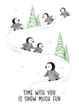 Cute positive penguin card created by by Kate Elford