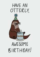 Cute Otter Birthday Card - Friends - Family - Otter Obsessed created by Quirky Doodles