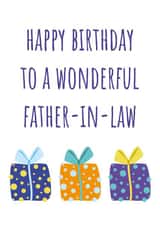 Cute Birthday Card - For Father-In-Law - Colourful Birthday Gifts created by size3art