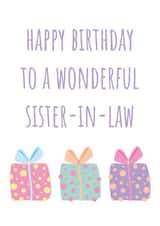 Cute Birthday Card - Wonderful Sister-In-Law - Colourful Birthday Gifts created by size3art