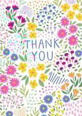 Pretty Thank You Card - Floral - Illustration created by Pablo and Pickle Studio