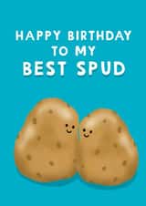 Cute Birthday Card - For Him - Best Spud Potato Pun created by Giddy Kipper