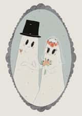 Cute Wedding Card - Ghosts - Illustration - Gothic created by Mama Love Crafts