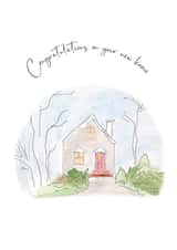Classic Congratulations Card - New Home - Watercolour created by Heather Trefusis Art