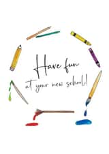 Cute Good Luck Card - Back to School - Have Fun! created by Heather Trefusis Art