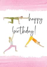 Fun yoga and pilates birthday card created by Heather Trefusis Art