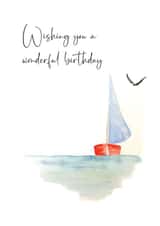 Traditional Birthday Card - Sailing - Have a Wonderful Day created by Heather Trefusis Art