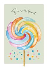 Cute Birthday Card - To a Sweet Friend - Lollipop created by Heather Trefusis Art