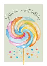 Cute Birthday Card - Sister - Lollipop created by Heather Trefusis Art