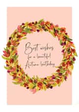 Beautiful Autumn birthday card created by Heather Trefusis Art