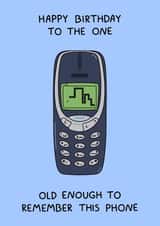 Funny Birthday Card - Brick Phone - Nokia created by YAWN DESIGNS