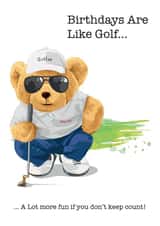 Golf Bear Birthday Card for Friends or Family created by Glen Ogal