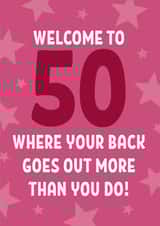 Funny 50th Birthday Card - Welcome To 50 created by Blush & Blossom