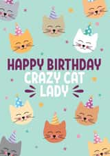 Cute Birthday Card - Crazy Cat Lady created by Blush & Blossom