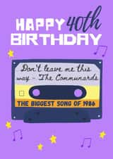 Classic 40th Birthday Card - Music - 1986 created by Sian Moore Illustration