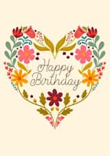 Classic happy birthday floral heart card feminine style created by Kimmy Gowland