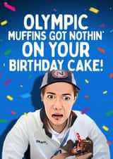 Funny Birthday Card - Muffin Man - Henrik Christiansen - Olympics created by Mrs Best Paper Co.