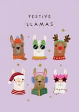 Cute Christmas Card - Festive Llamas created by Studio Mads
