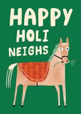 Cute Christmas Card - Horse - Happy Holi Neighs created by AbiGoLucky