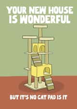 Funny New Home Card - Cat House - Cat Scratching Post created by Pickled Prints