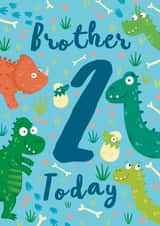 Cute 2nd Birthday Card - Brother - Dinosaur created by Hannah Jayne Lewin