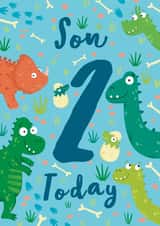 Cute 2nd Birthday Card - Son - Dinosaur created by Hannah Jayne Lewin