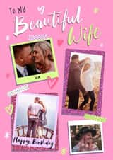 Personalised Birthday Photo Card created by Dalia Clark Design - Birthday Photo Card - For Wife