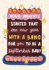 Funny Birthday Card - September Baby - Cheeky created by Daksha Giri