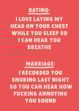 Funny Anniversary Card - Snoring - Cheeky created by Phaedra Peer