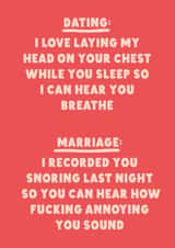 Funny Anniversary Card - Snoring - Cheeky created by Phaedra Peer