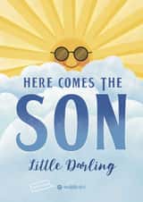Cute New Baby Card - The Beatles - Here Comes The Sun - Baby Boy created by Choo Choo 