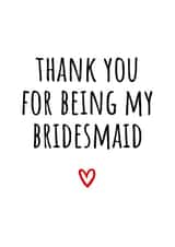 Classic Thank You Card - Bridesmaid created by Amy (Hedgecards)