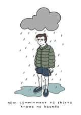 Funny Birthday Card - Commitment To Shorts created by Hey Bungalow Designs